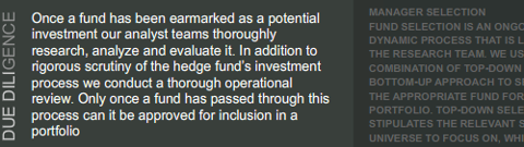 optimal hedge fund of fund santander due diligence