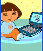 Dora on laptop