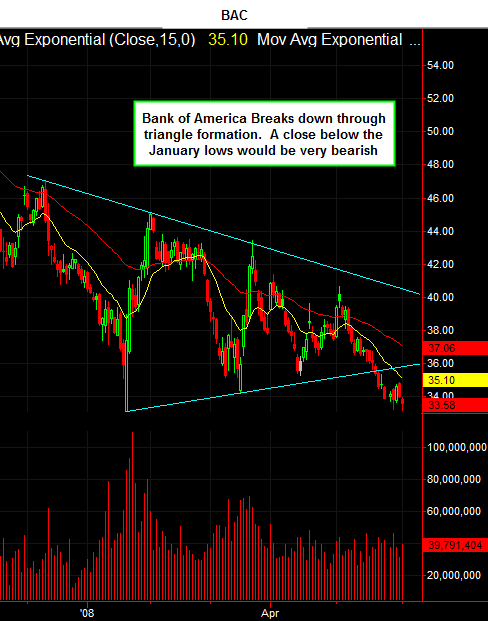 Bank of America Daily Chart - Bearish