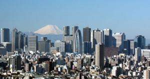 Tokyo Skyline, With Mount Fuji In Background