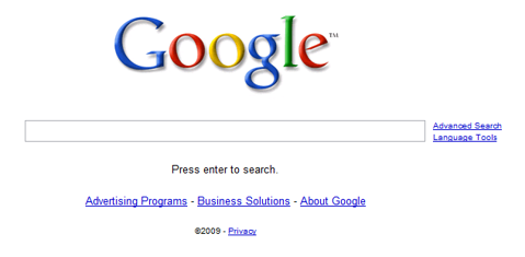 googlehomepagetest103009