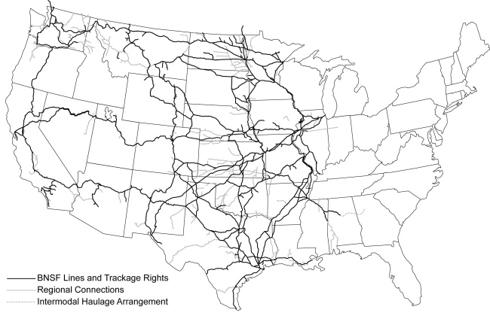 Burlington Northern Santa Fe, Route Map