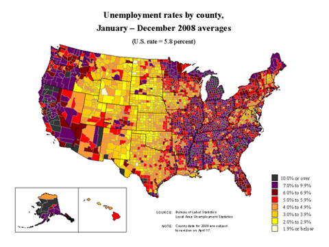 County Unemployment Heatmap