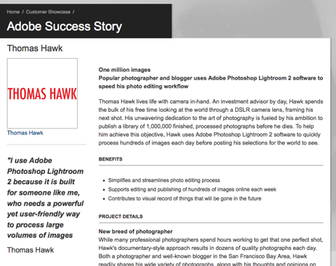 Thomas Hawk on Adobe.com