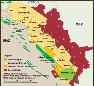 kurdistan oil blocks