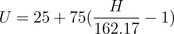 UMM value from Index U = 25+75(\frac{H}{162.17} -1)