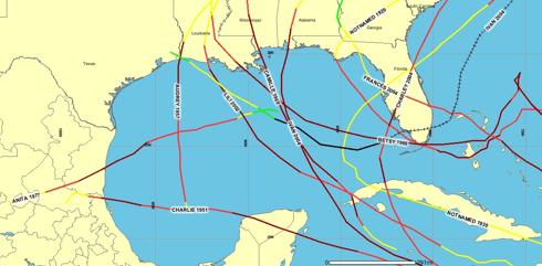 all known Gulf cat4 hurricanes in El Nino years