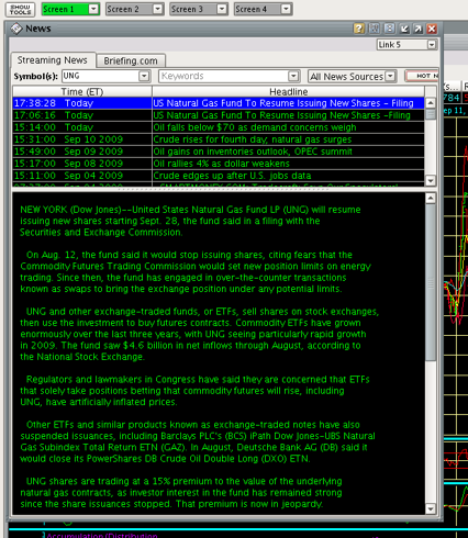 UNG 8-K Announcement, Power ETrade Pro Newswire
