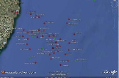 Idle ships off the coast of Britain