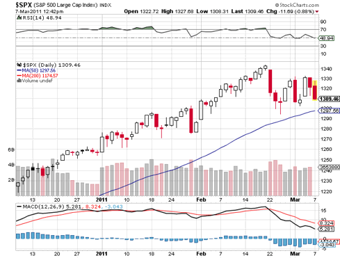 S&P 500 3/7/11