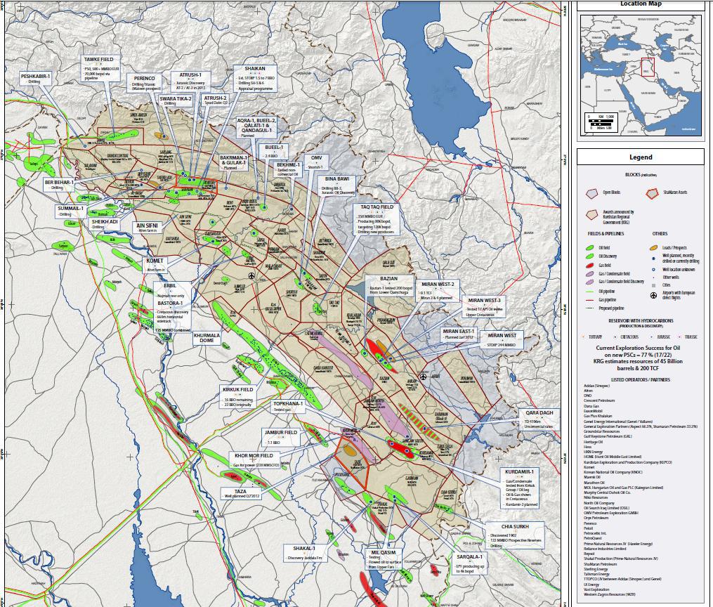 kurdistan oil blocks