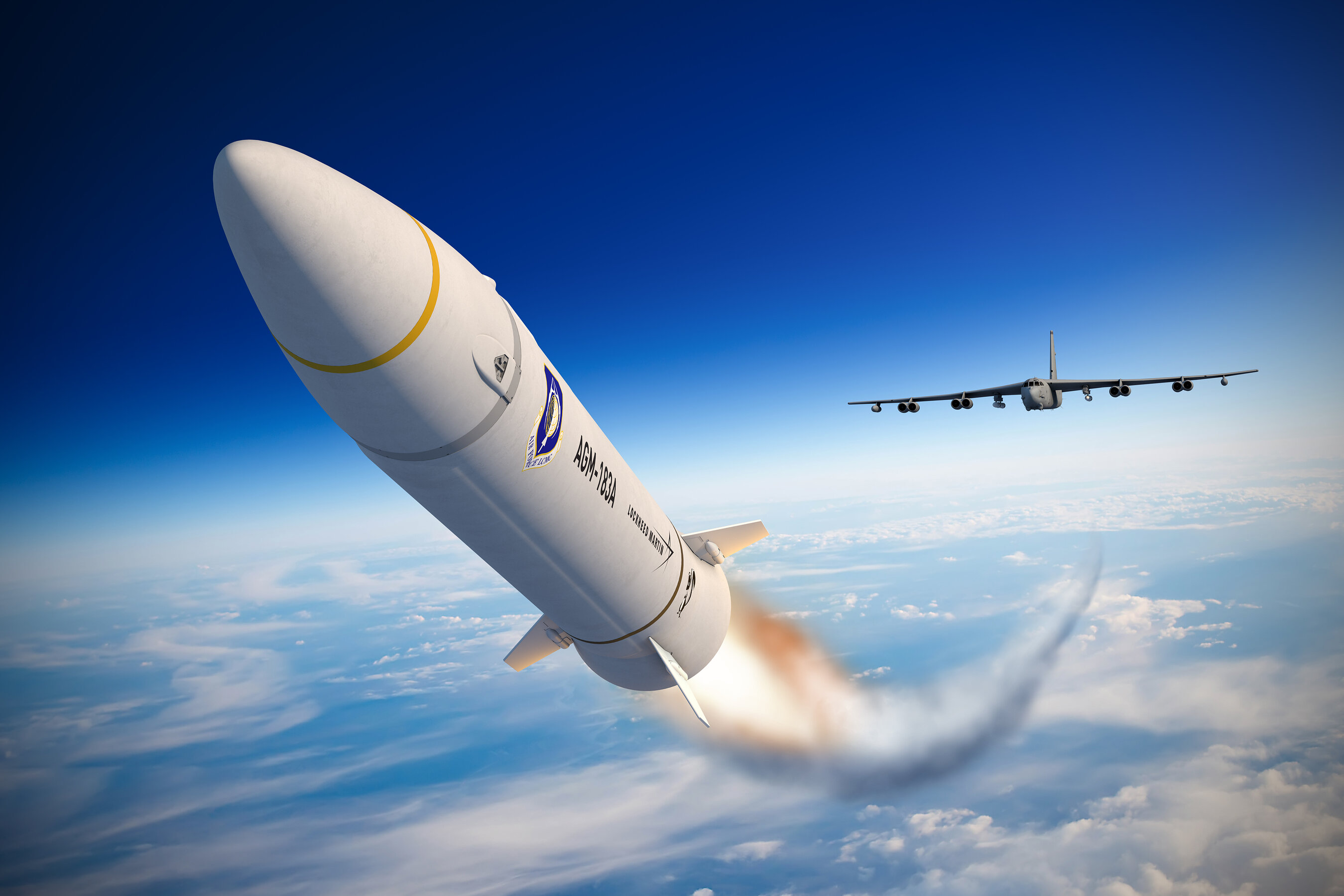 Artist rendering of ARRW launched from B-52