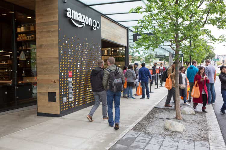 Amazon Go Automated Shopping at Headquarters Building, Seattle Washington USA