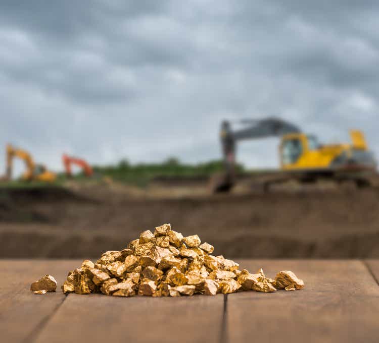 Gold nuggets from gold pit mine