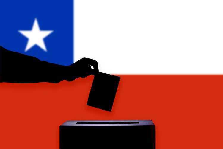 Chile flag with ballot box