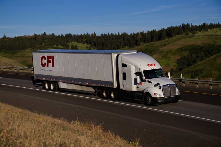 "CFI" White Semi-Truck