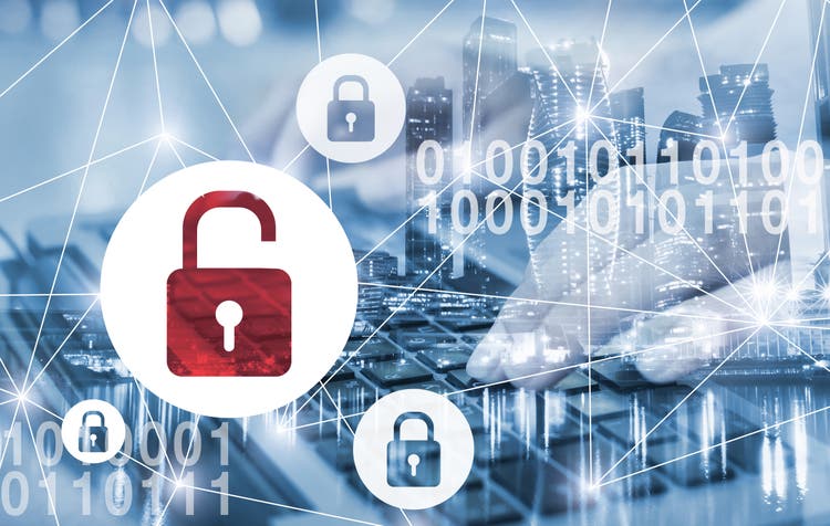 hacker attack and data breach, information leak concept