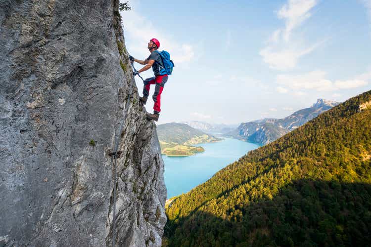 Rock climbing in Alps