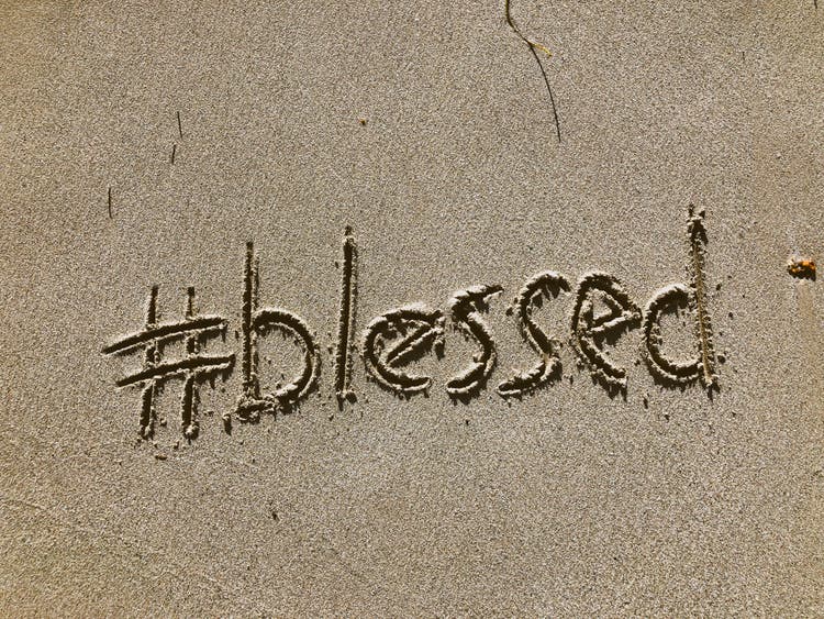 Blessed Message Written in Sand