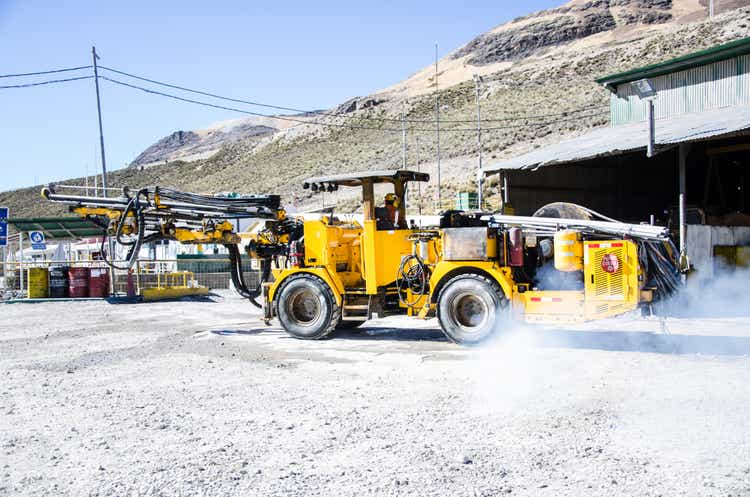 Mine machine heading to the cave for work