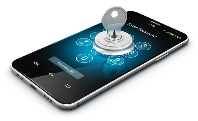 Smartphone or mobile phone security concept