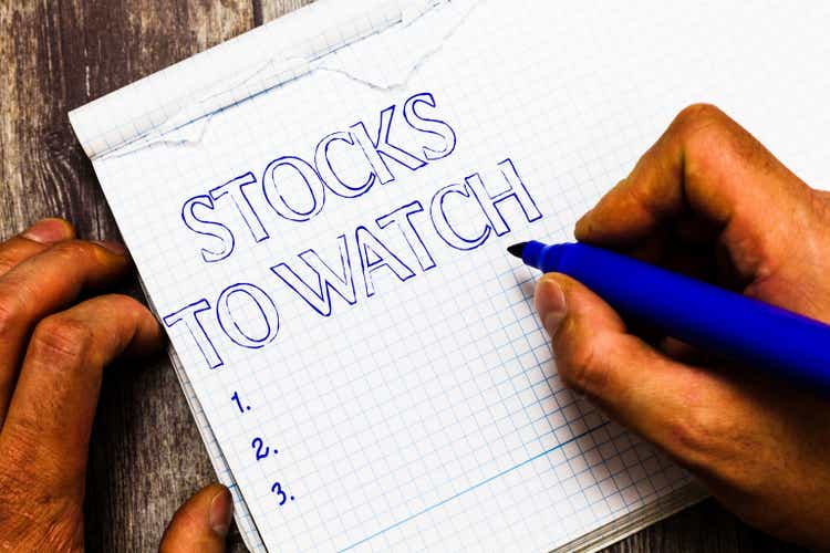 Handwriting text writing Stocks To Watch. Concept meaning being heavy broker and watch every increase decrease