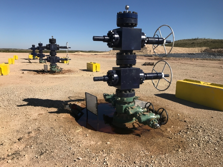Oil Wellheads In Shale Oil Field