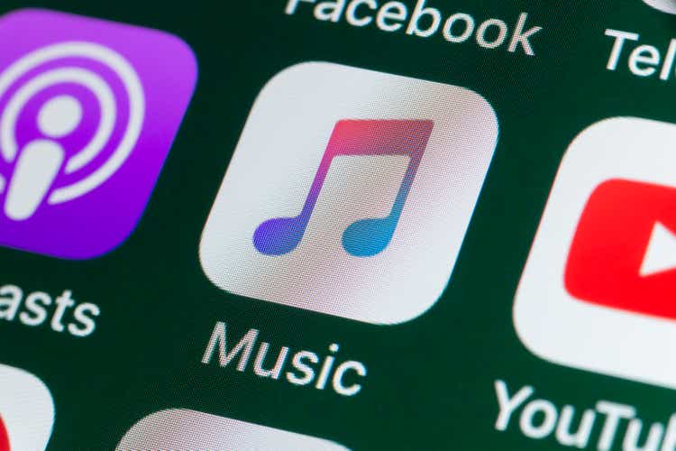 Apple Music, Podcasts, YouTube and other Apps on iPhone screen