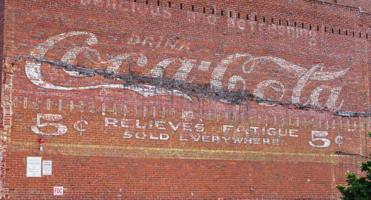 Old Coca-cola sign on building