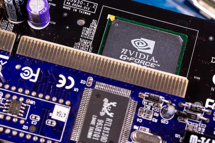 NVIDIA GeForce chip and printed circuit board PCB