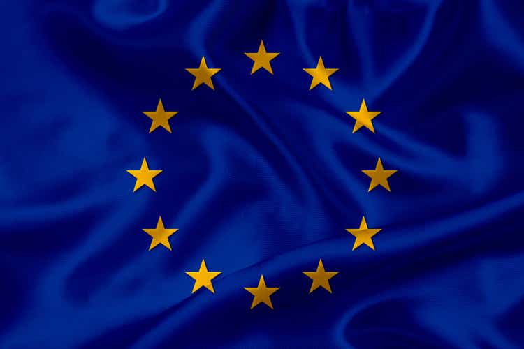 The European Union flag is to wave the background