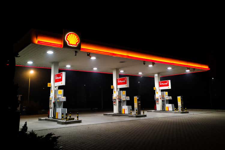 Shell Gas Station night view