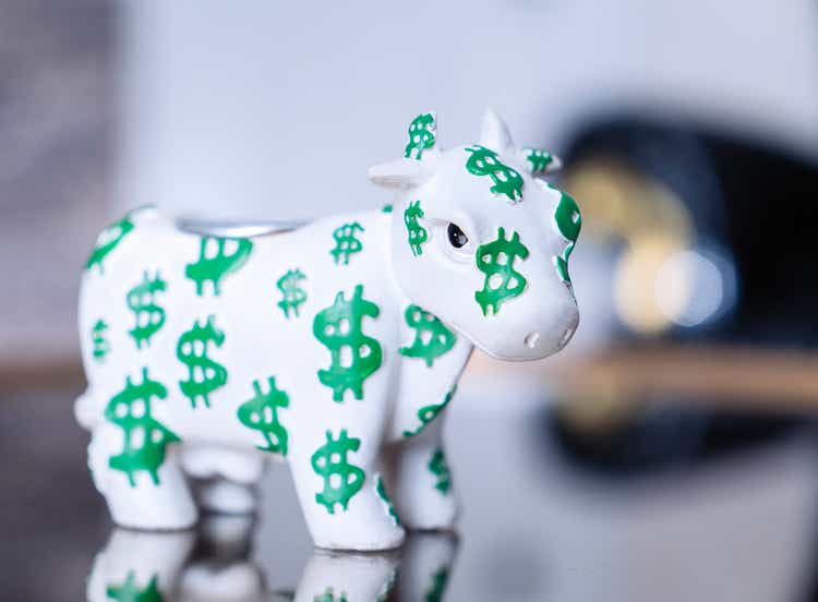 Cash cow with dollar sign