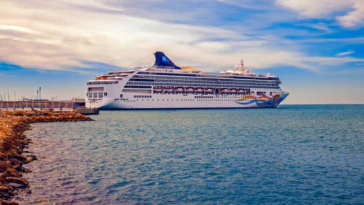 The beautiful cruise ship Norwegian Spirit in Malaga Port, Spain.