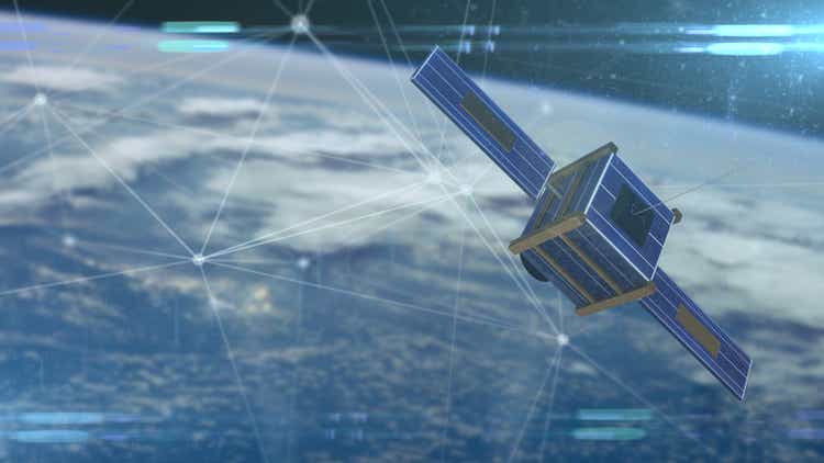 Satellite or smallsats in constellation orbating for remote global communication