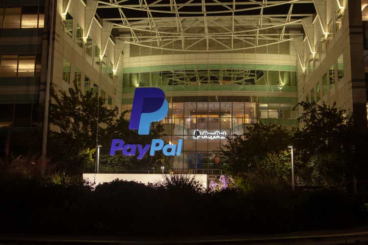 PayPal office at night.