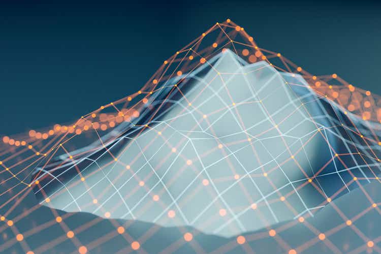 Glowing wire-frame graph model