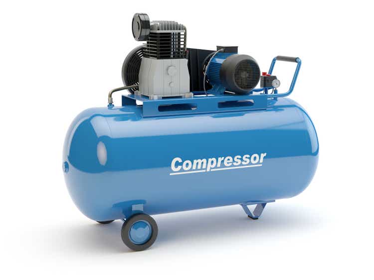 Blue Air Compressor, 3D illustration