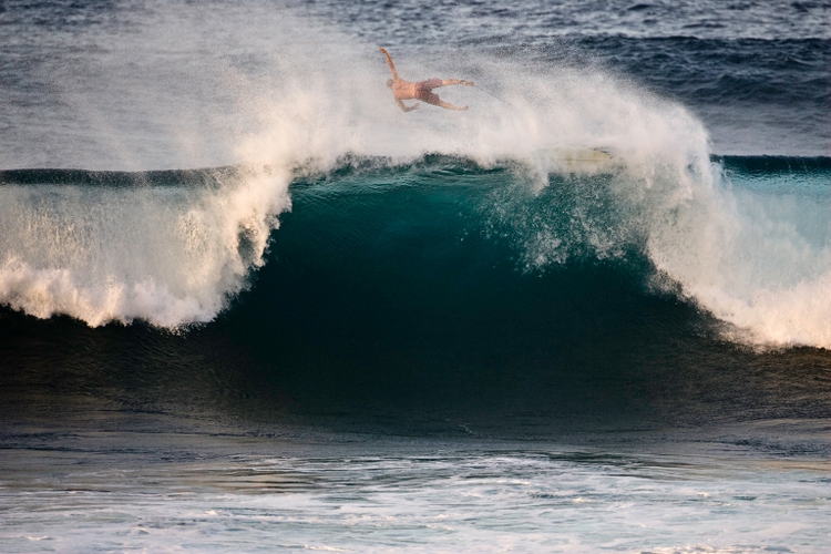 Wipeout of a surfer