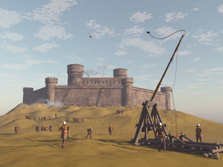 3d illustration of a besieged castle