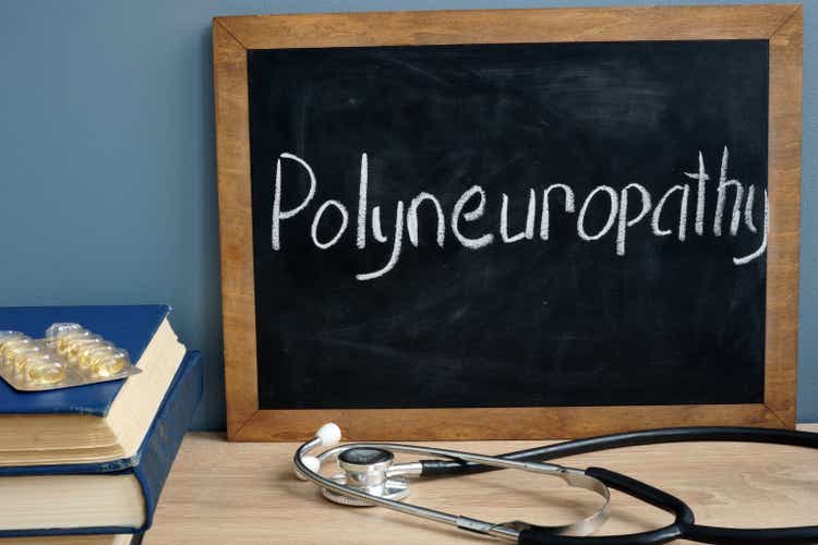 Polyneuropathy written on a blackboard.