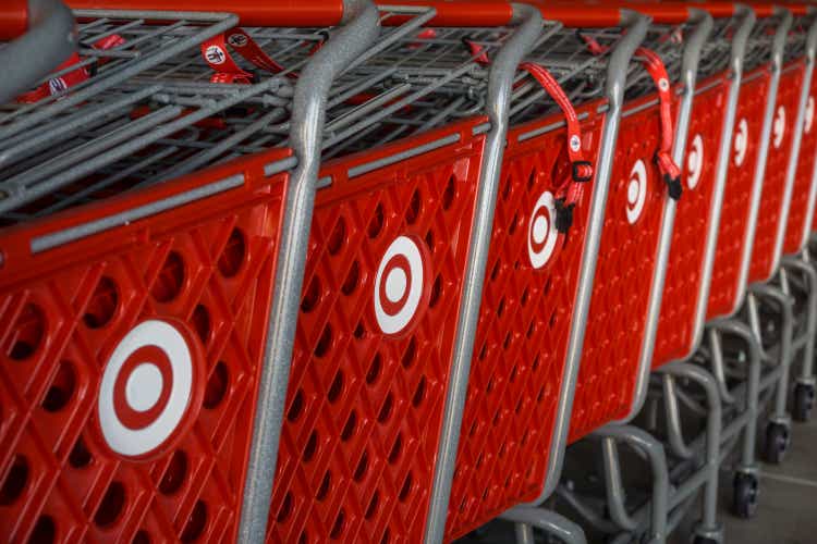 Stacked Target shopping carts