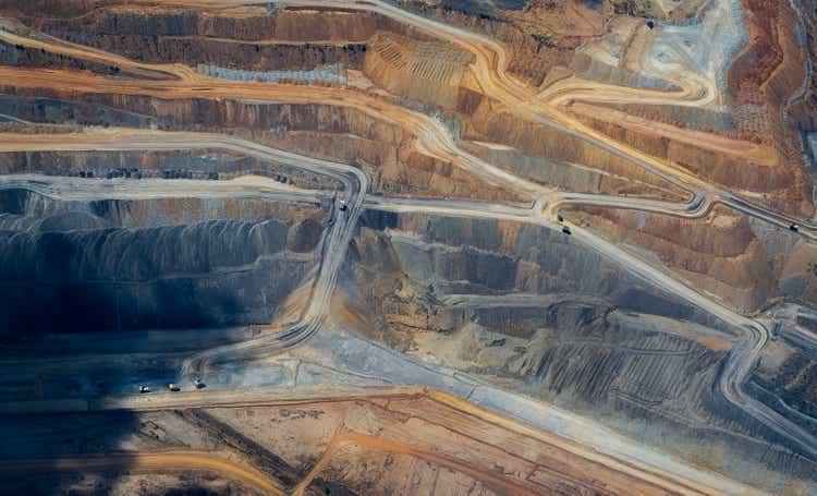 Coal mine , abstract aerial photograph