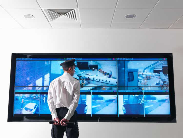 Security guard in control room