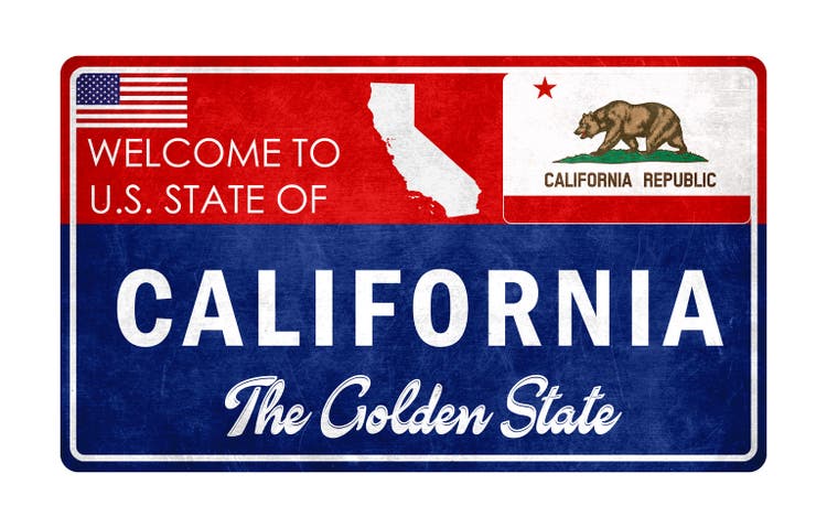 Welcome to California - grunge sign