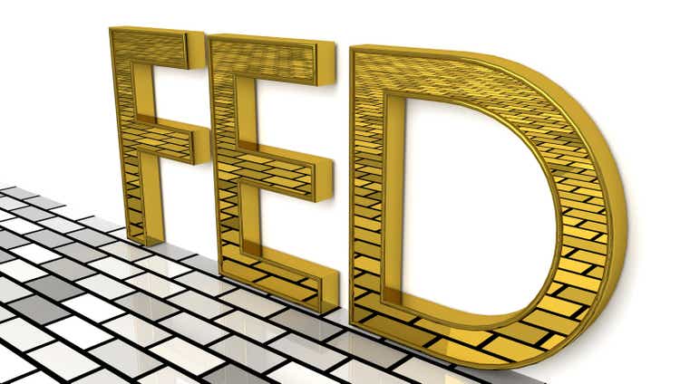 FED sign in golden glossy letters