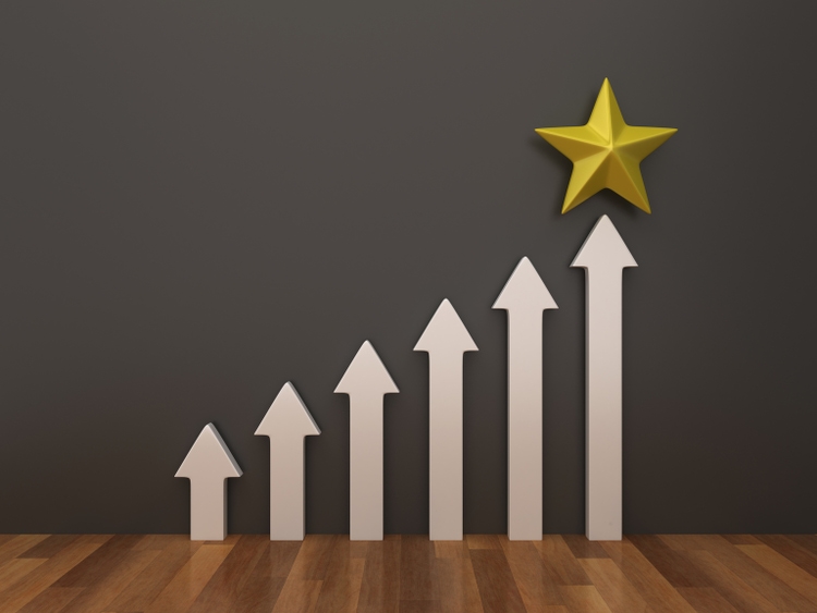 Arrows with Star - 3D Rendering
