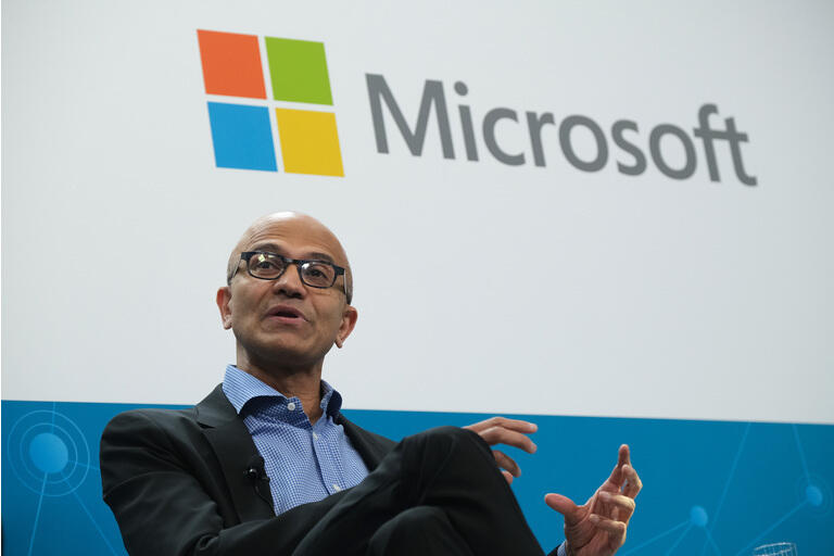 Volkswagen And Microsoft CEOs Hold "Fireside Chat"