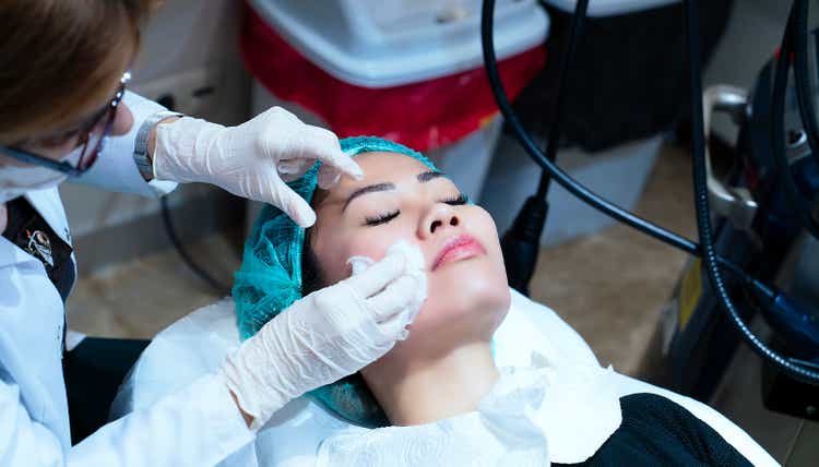 Woman getting ready before surgery in hospital