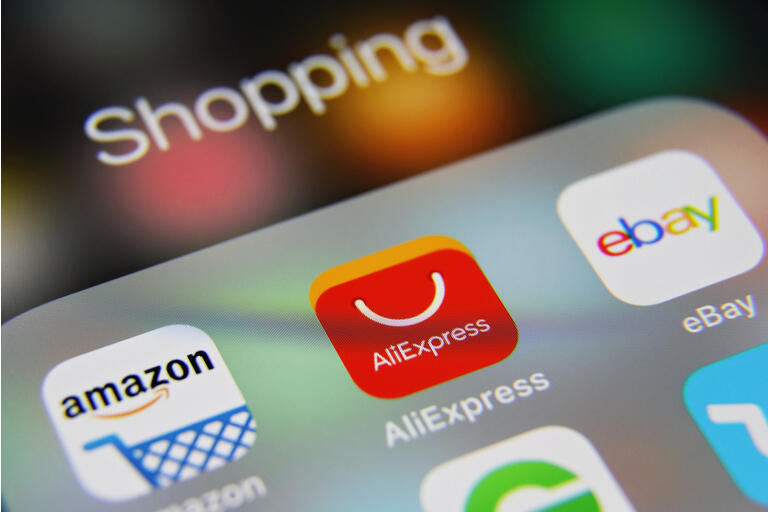 Online shopping e-commerce mobile app icons